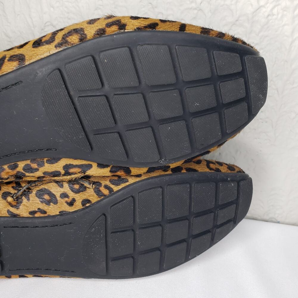 Clarks Dunbar Womens 9 Cruiser Pony Hair Slip-on Moccasin Loafers Leopard Print - Picture 15 of 16